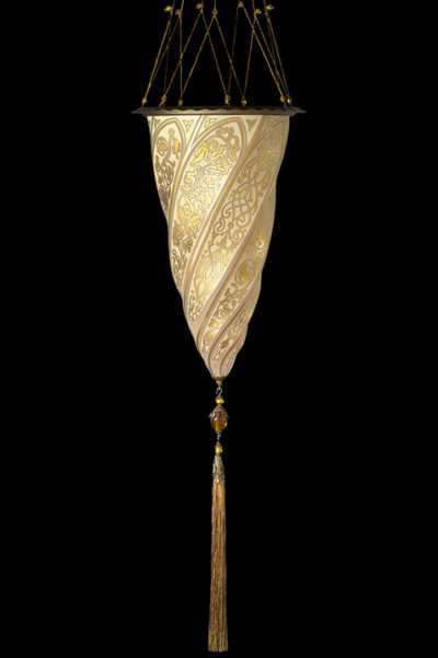 Lámpara de techo de cristal Cesendello Chandelier pantalla individual dorada