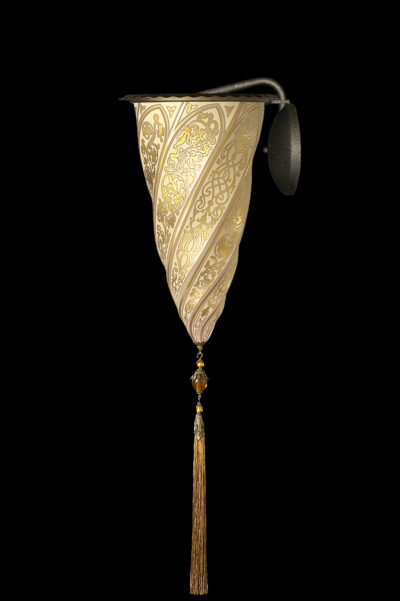 Lámpara de cristal Fortuny Cesendello aplique dorada