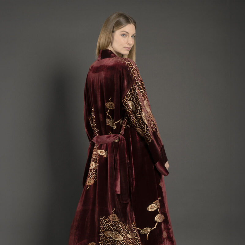 Fortuny printed velvet evening coat