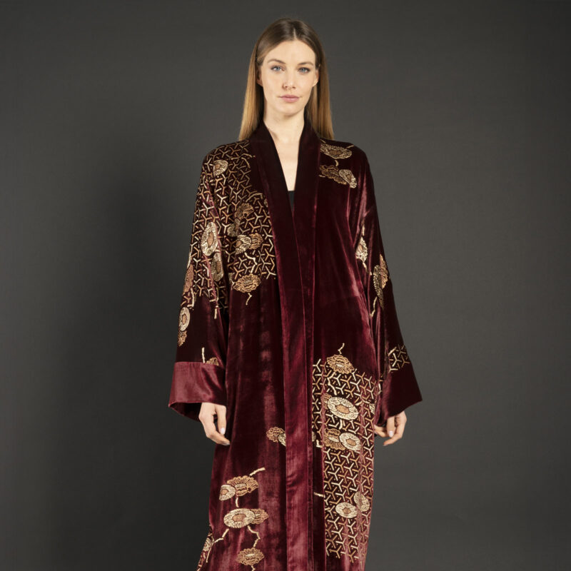 Fortuny printed velvet evening coat