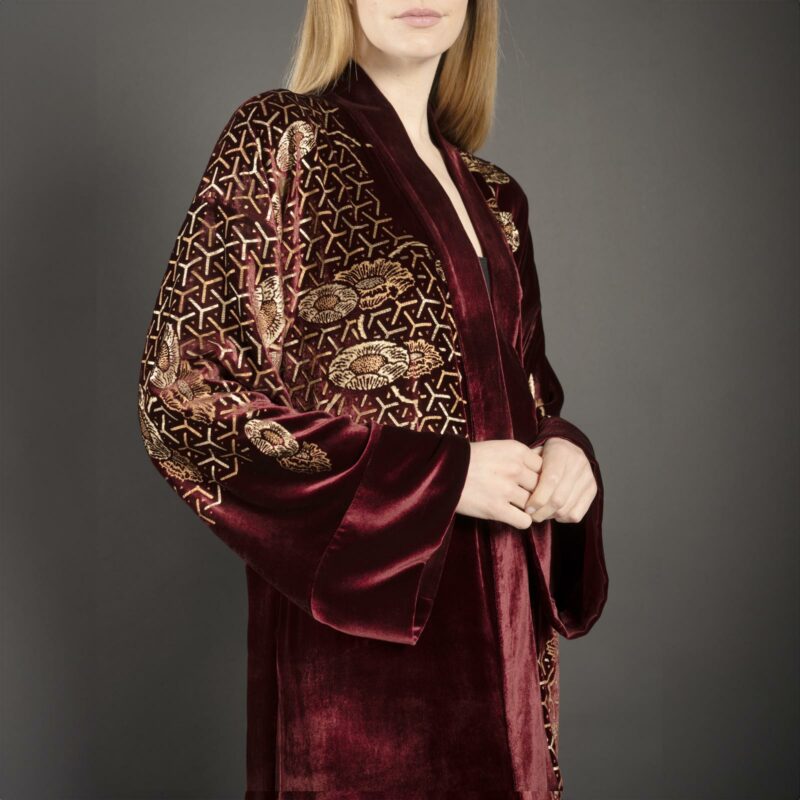 Fortuny printed velvet evening coat