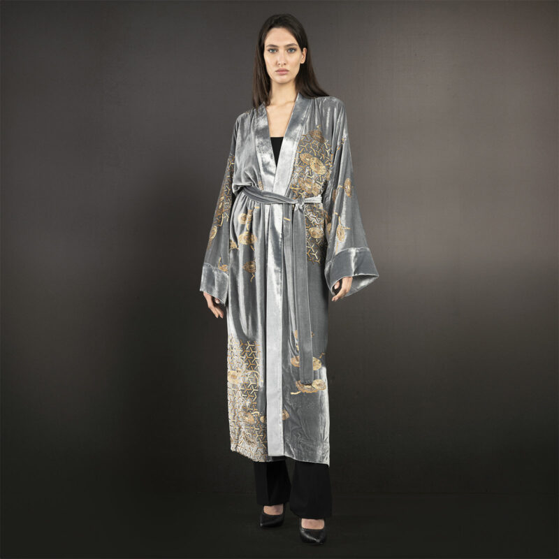 Fortuny printed velvet evening coat