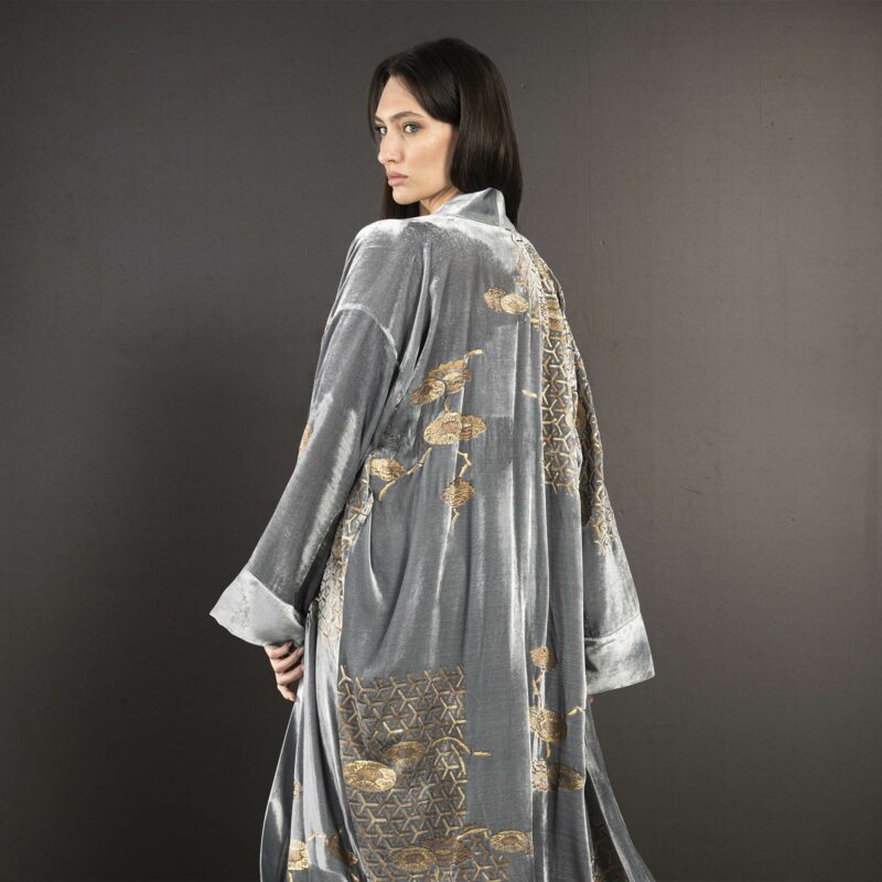 Fortuny printed velvet evening coat