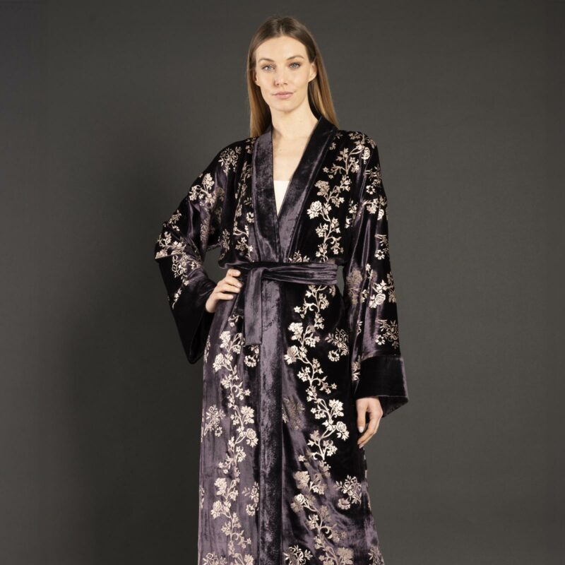 Fortuny printed velvet evening coat